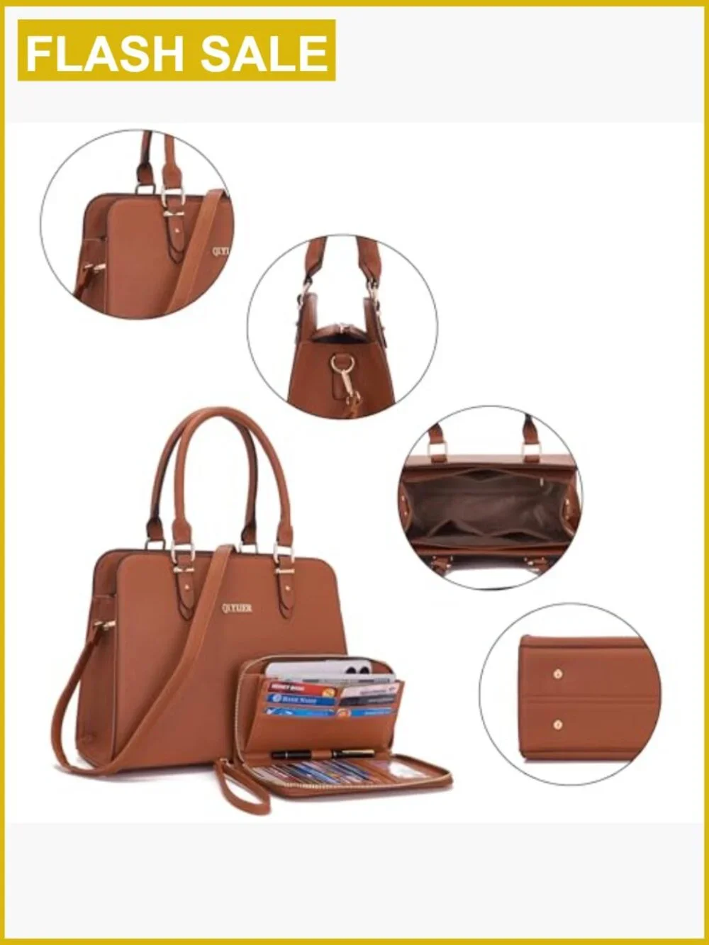 Satchel Purse Set Top Handle Bag Work Tote 2pcs